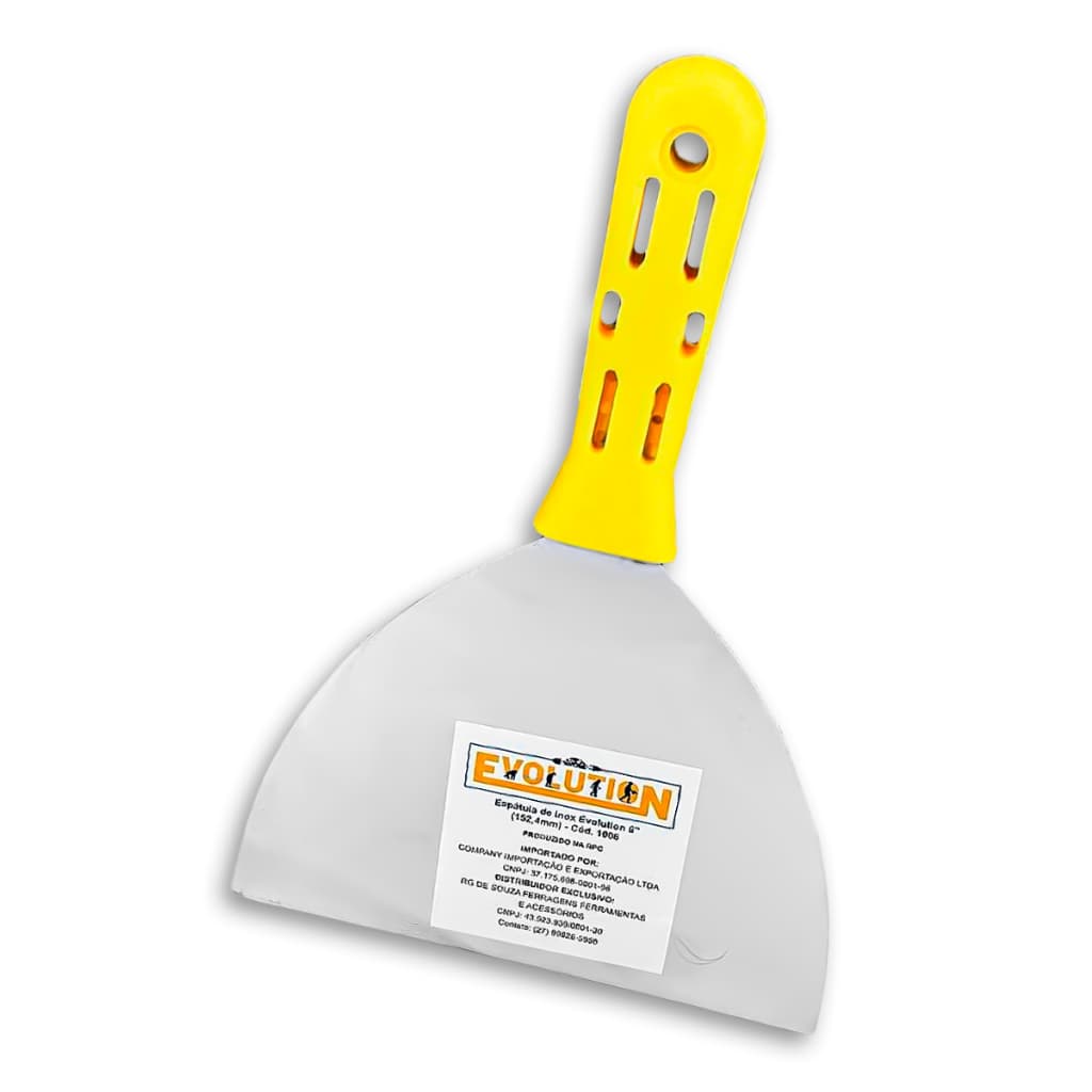 Espátula Inox Flexível Evolution 15cm Cabo Plástico Acabamento Pintura Profissional
