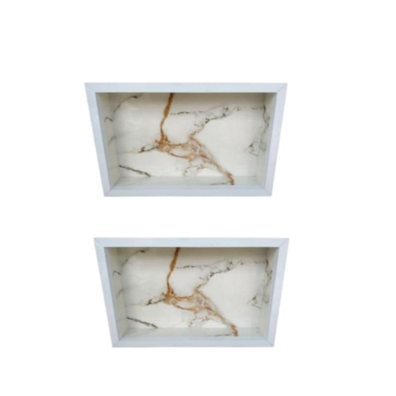 kit 02 nicho de porcelanato branco mardouro 30x60