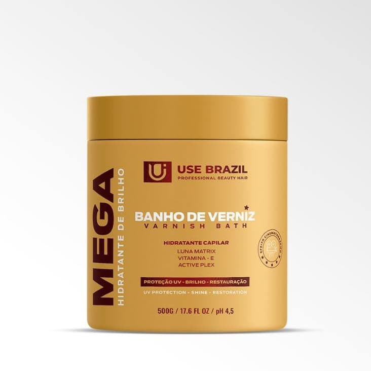 Banho de Verniz Mega Hidratante de Brilho 500gr - Uso Profissional
