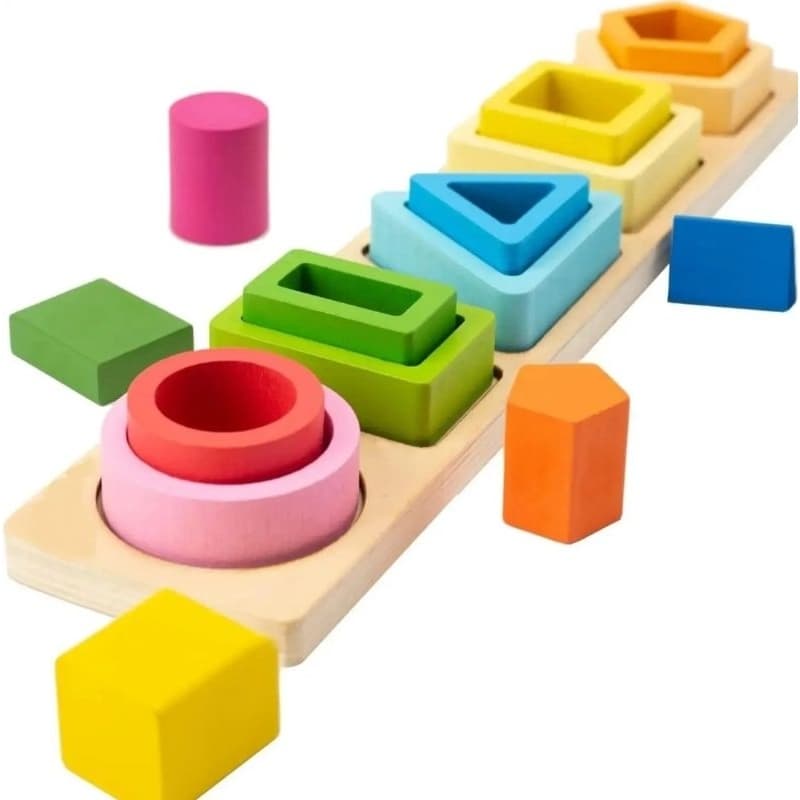 Brinquedo educativo formas geométricas de encaixe colorido