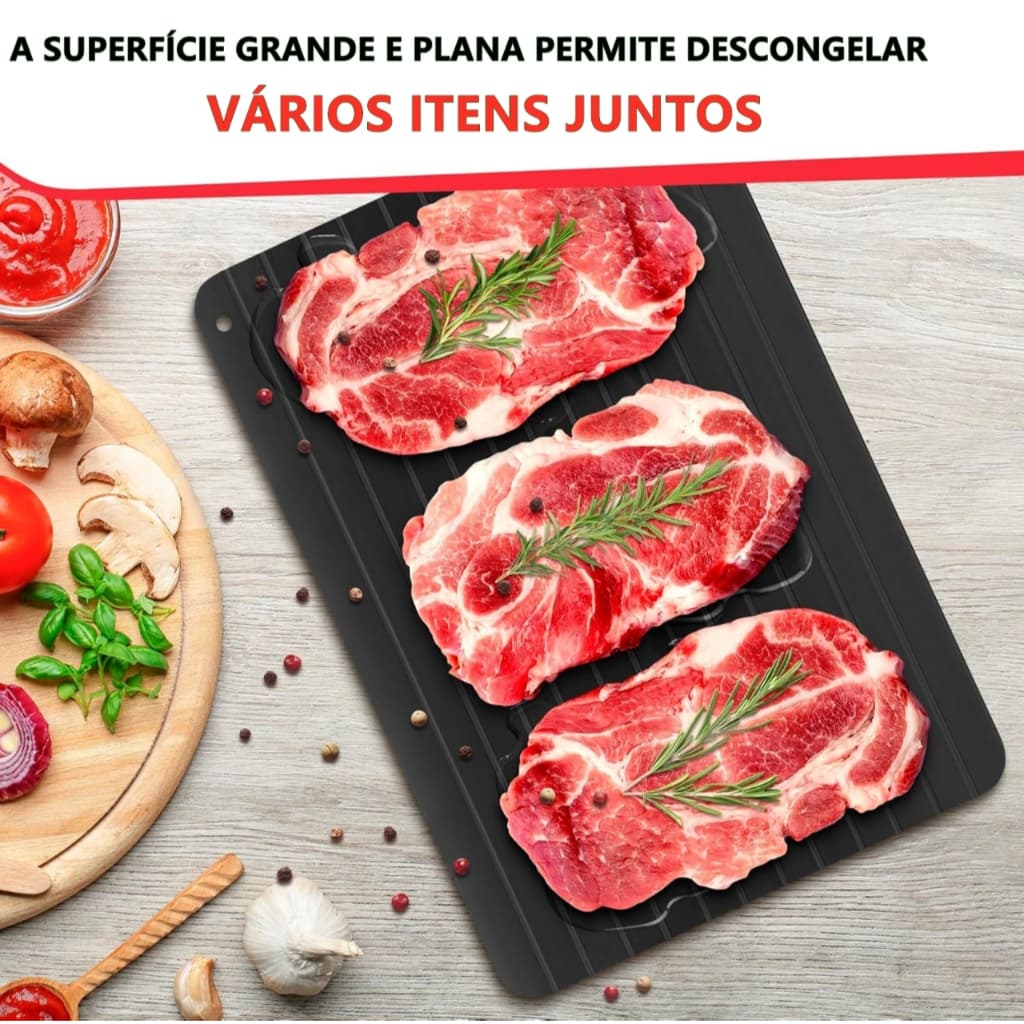 Placa de alumínio de metal para descongelar alimentos congelados de descongelamento de carne cozinha