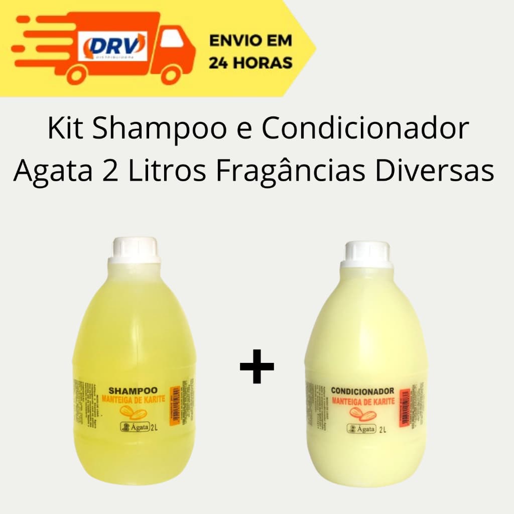 Kit Shampoo e  Condicionador  Agata 2 Litros - Galão 2 litros Shampoo e condicionador