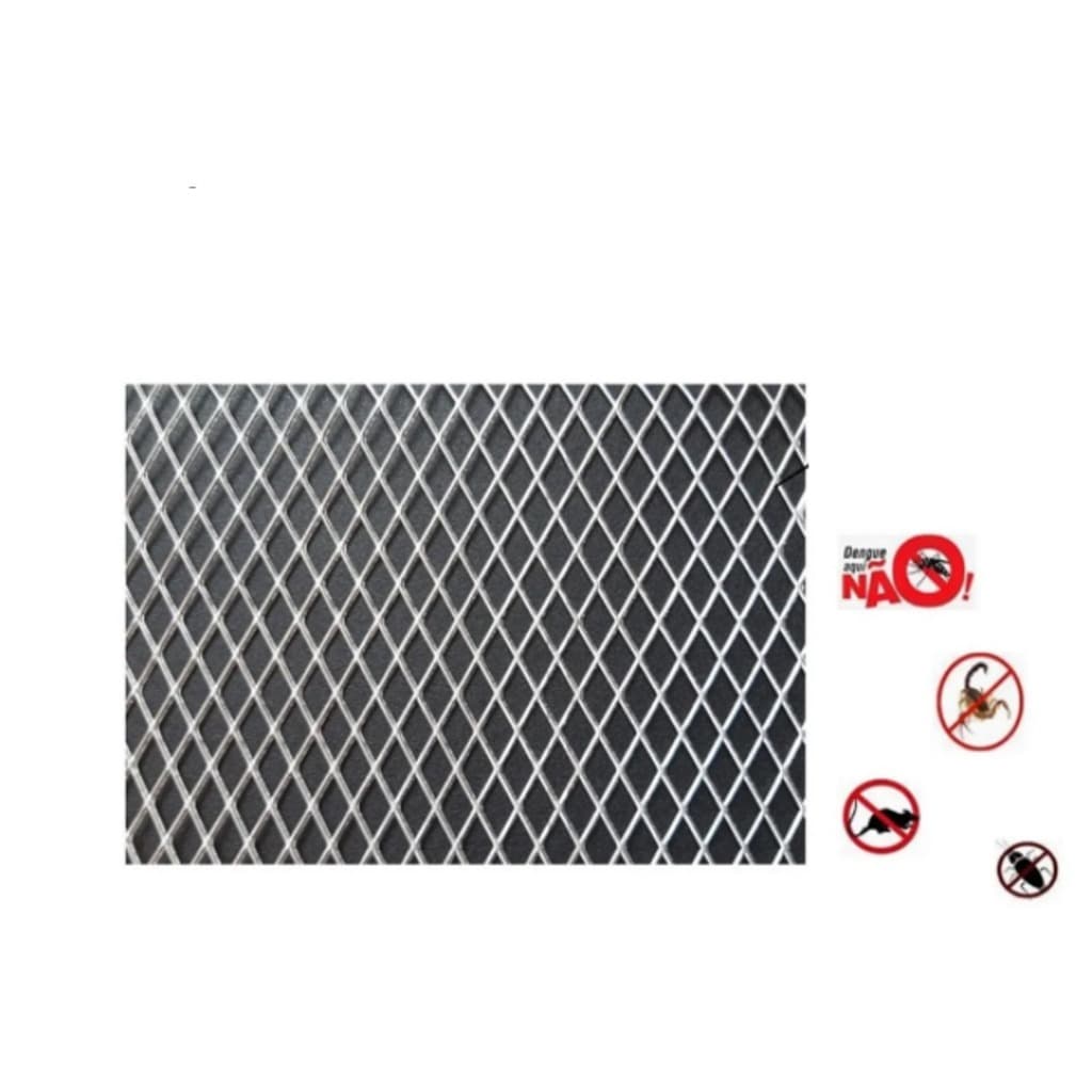 Tela Anti Insetos De Alumínio Expandido 40Cm x 100Cm Para Ralos e Grelhas