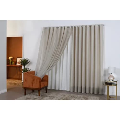 Cortina Gaze De Linho Forrada 6.0x2.50 Para Quarto E Sala Varias Cores