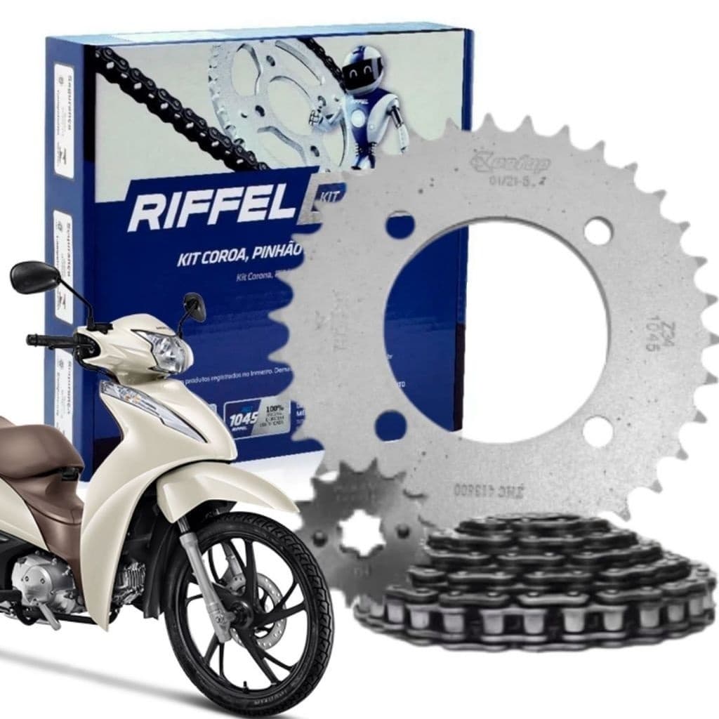 Kit Relação Tração Transmissão Honda Biz 110 125 2005 2006 2007  2015 2016 2017 2018 2019 2020 2021 2022 Original