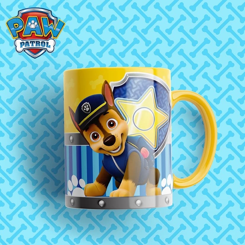 Caneca Patrulha Canina Personagens Desenho Com Nome