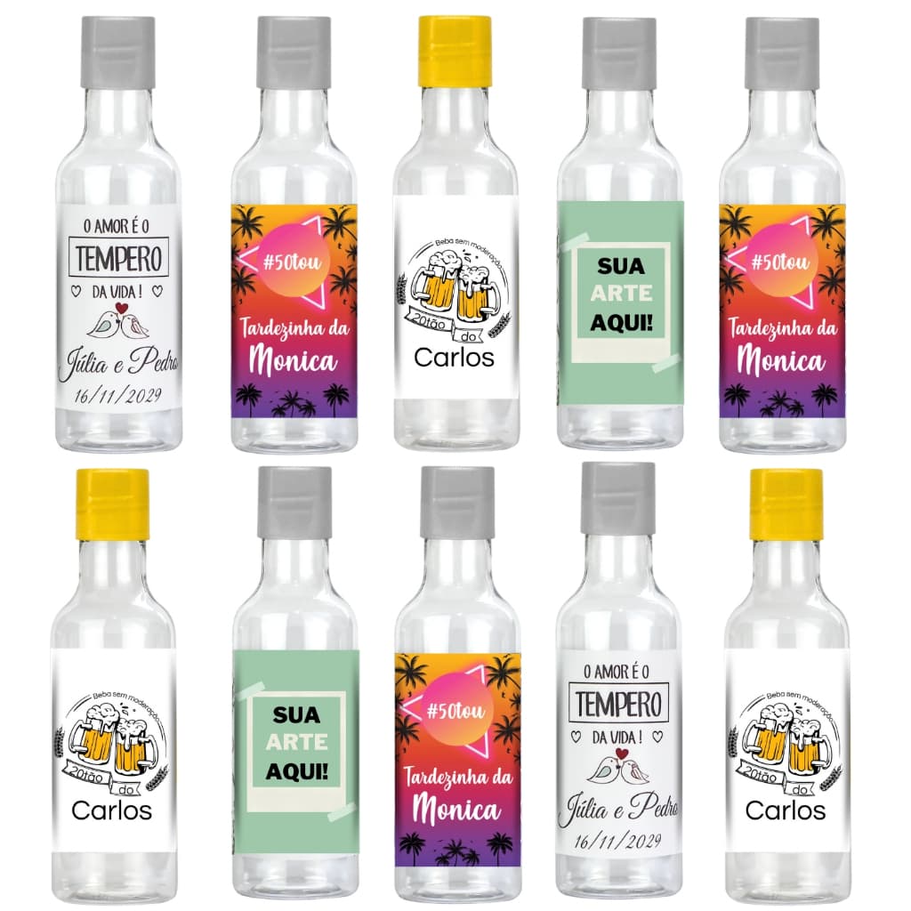 50 Mini Garrafinhas Personalizadas 50ml Lembrancinhas Festas