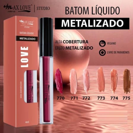 Max Love Batom Líquido Metalizado 4ml