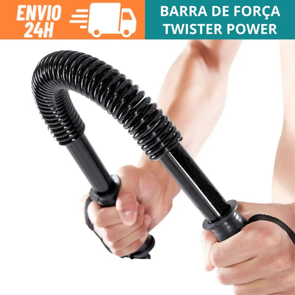 Barra Twister Power 30kg Barra Com Mola Para Treinamento Força Braço Tórax Musculação