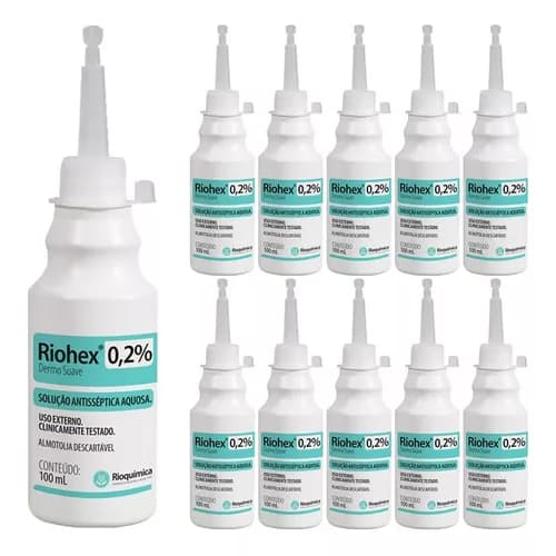 Riohex 0,2% Clorexidina Aquos Top 100ml Rioquímica Kit - 5 Unidades