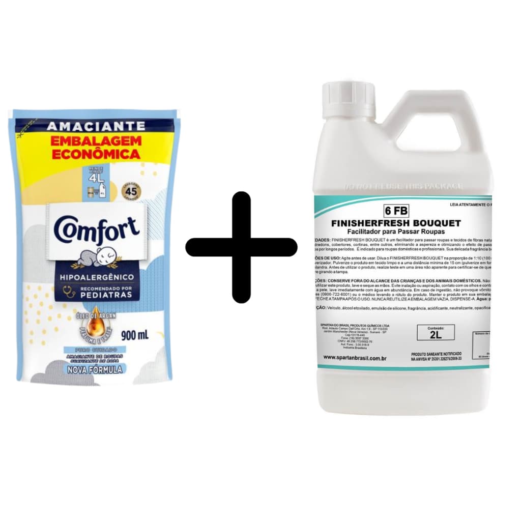 Kit Lavanderia Finisherfresh Bouquet 2 Litros e Refil Amaciante Puro Cuidado 900ml