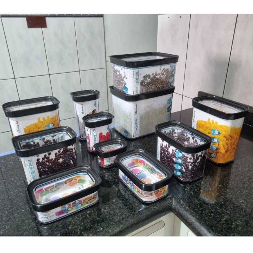 kit cozinha 11 peças anti impacto - Potes herméticos para mantimentos