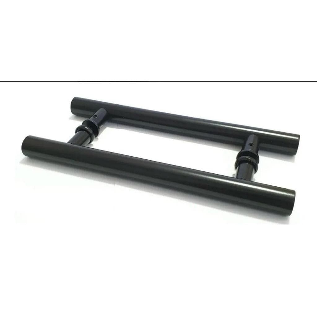 PUXADOR H DE INOX TUBULAR PRETO PARA PORTA DE VIDRO