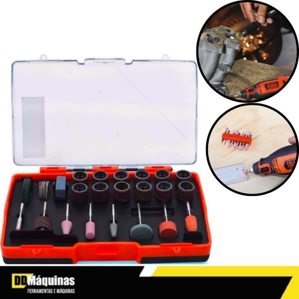 Jogo Para Micro Retífica Com 42 Peças - BLACKDECKER
