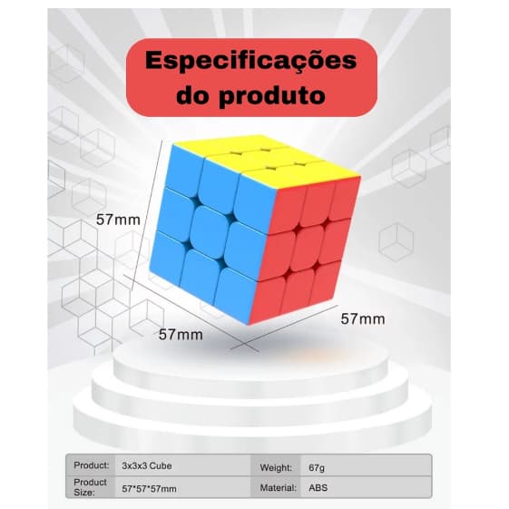 Cubo Mágico Profissional 3x3x3 Speed Moyu Meilong Stickerless Original