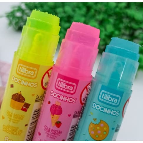 Cola bastão colorida com cheiro docinhos TILIBRA LANÇAMENTO
