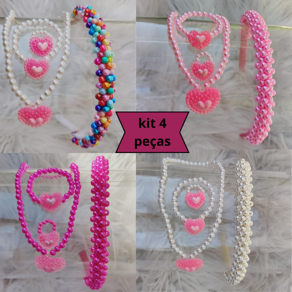 Tiara Colar Pulseira Anel infantil menina