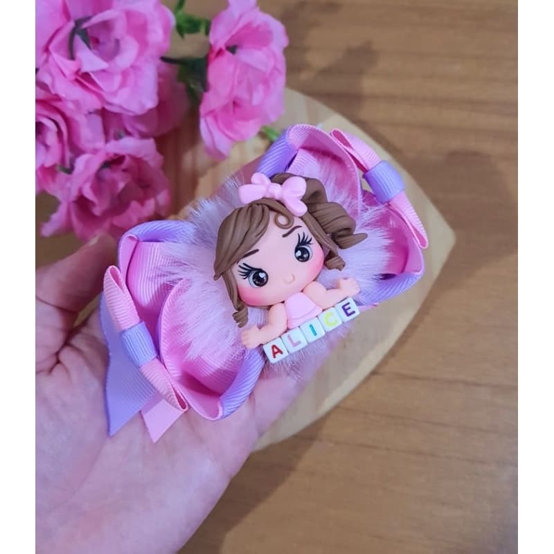 Laço personalizado com nome, Laço de cabelo infantil com nome. (Cores a escolha da Cliente).