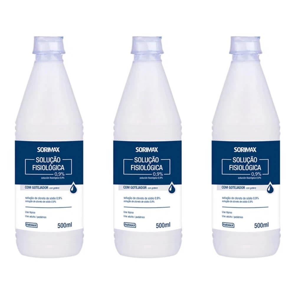 Soro Fisiológico Cloreto De Sódio 500ml 0,9% - Kit 3 Und