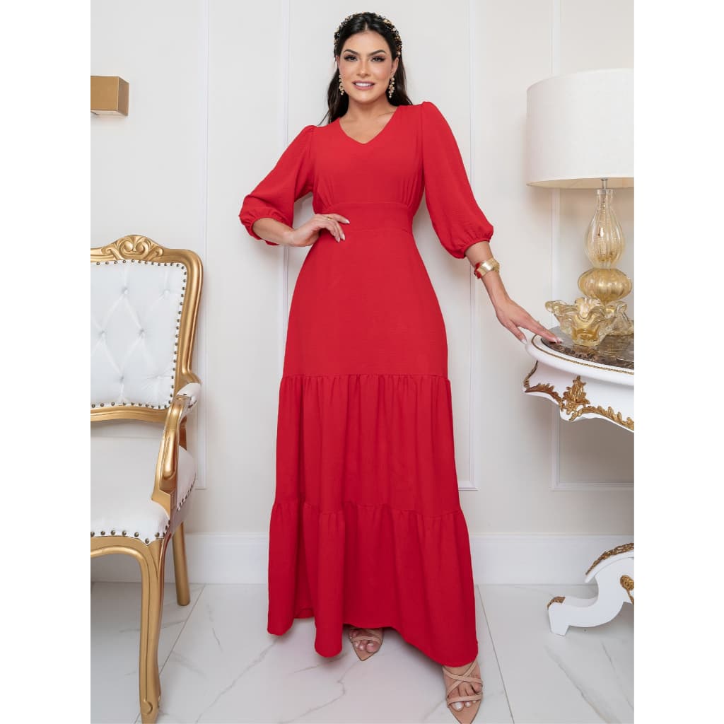 Vestido Feminino Longo Evangélico  Comportado Linha Premium