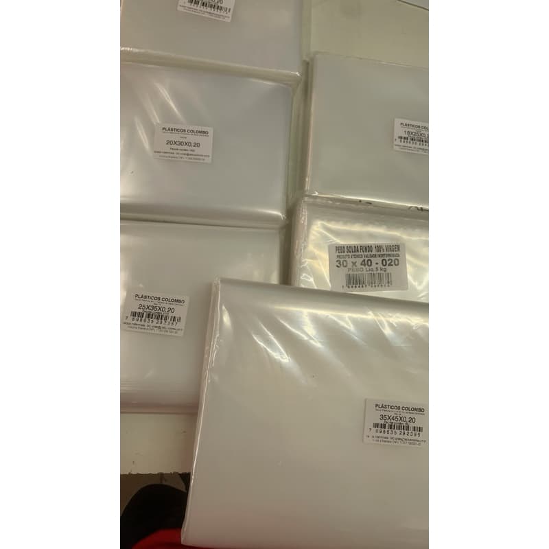 1kg Saco Plástico Cristal - Espessura 0,20