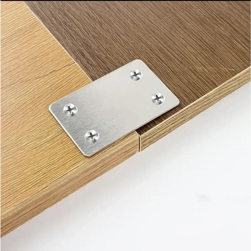 placa de junção reta em aço inox reforçado resistente 6 cm x 3.8 cm