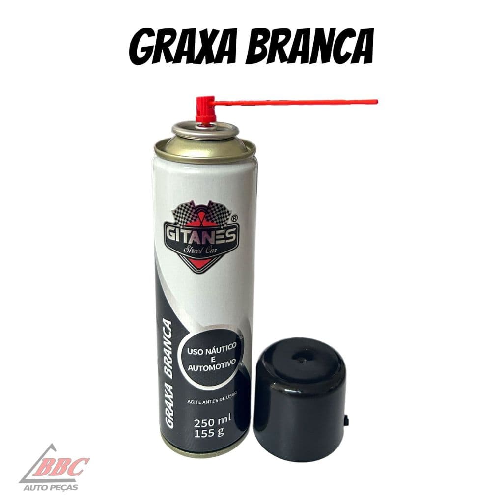 Graxa Branca Spray 250ml Corrente Relação Moto Automotiva/Residencial/Oficina/Linha Náutica