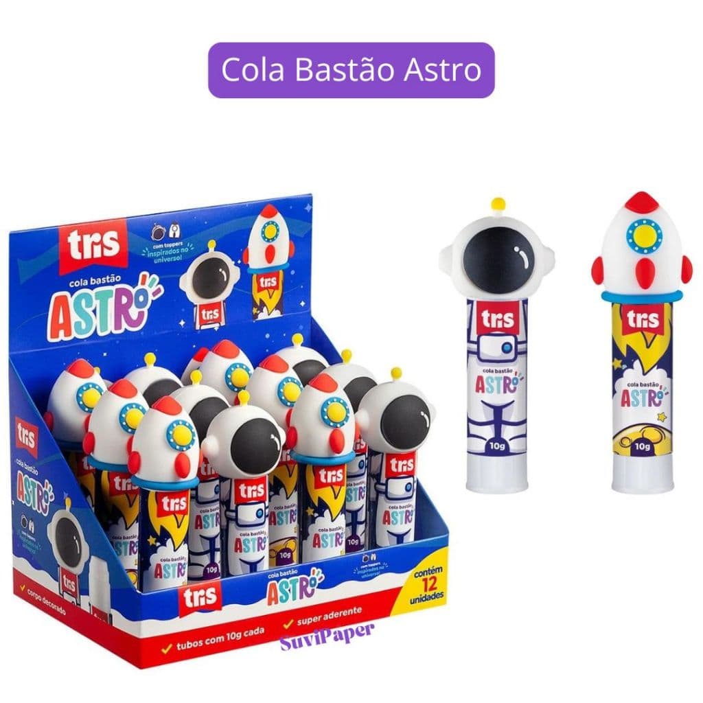 Cola Bastão Escolar Astronauta Foguete Holic Astro Tris Und