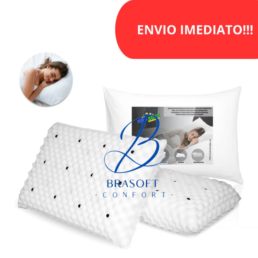 Kit 2 Travesseiro Magnetico Com Infravermelho Terapêutico Premium