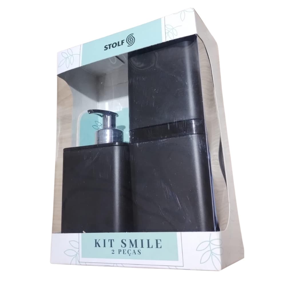 Conjunto Smile Preto para Banheiro – Kit 2 Peças Premium