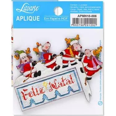 Aplique em Papel e MDF APMN10 Litoarte Natal