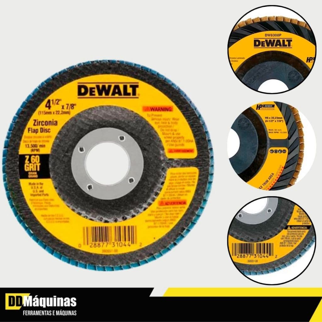 Disco Flap Fibra Cônico 4 1/2" X 7/8" G60 | DEWALT