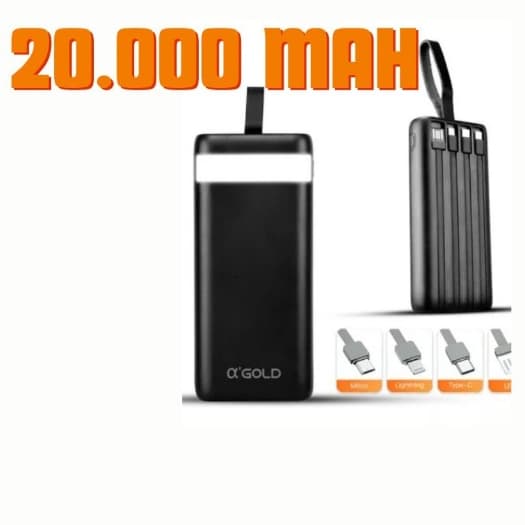Carregador Portátil Power Bank 20.000 Para iPhone E Samsung
