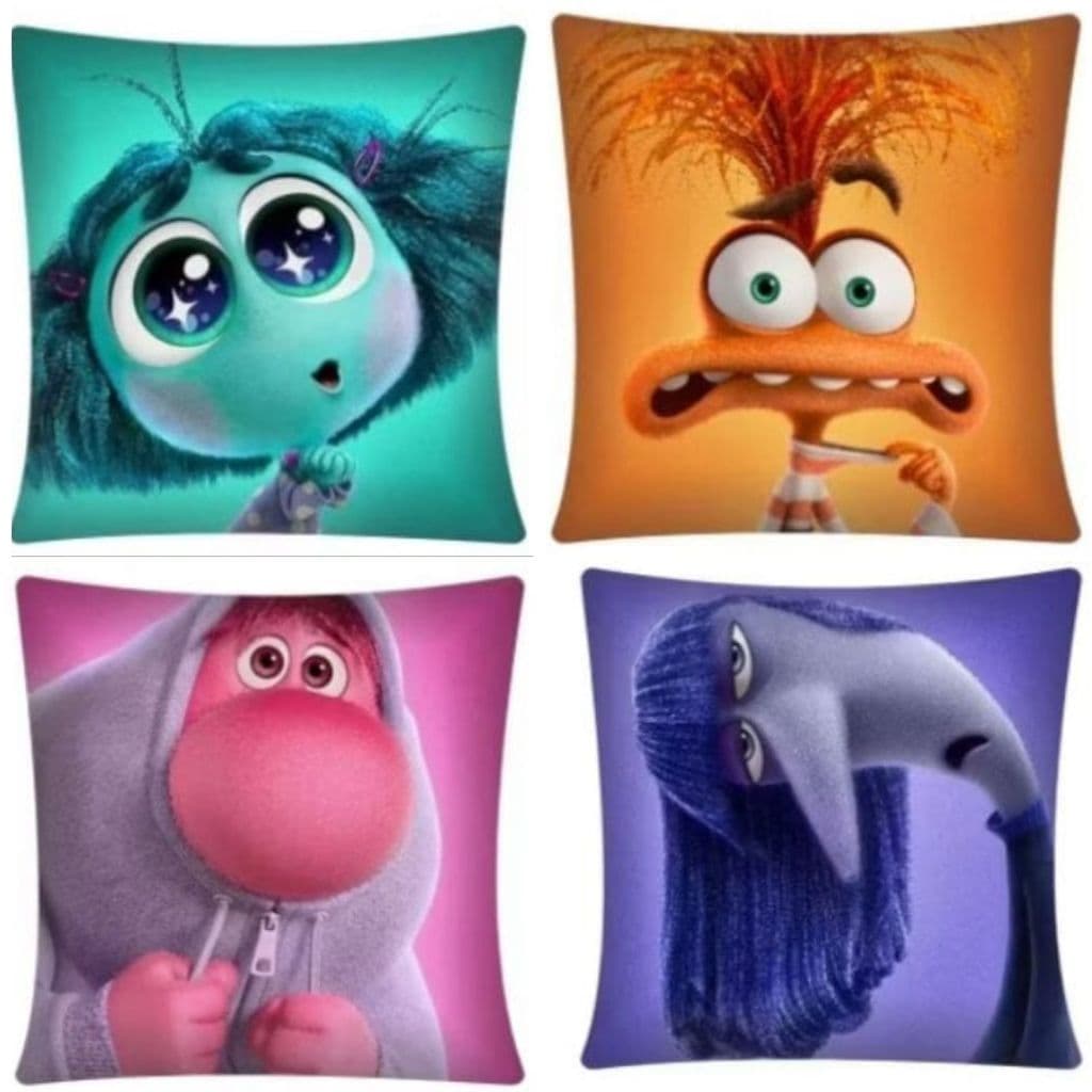 Kit 4 Almofadas Cheias Divertida Mente 2 Filme Divertidamente Personagens Novos Sentimentos SUPER PROMOÇÃO Personalizada Fofinha Decoração Colecionável Moda Fofa Almofada Cheia Ansiedade Inveja Tédio Vergonha