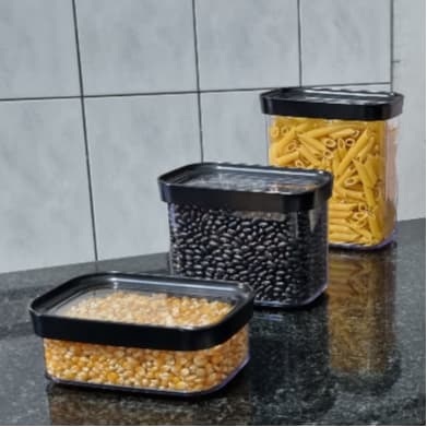 kit com 3 peças anti impacto - Potes herméticos para mantimentos