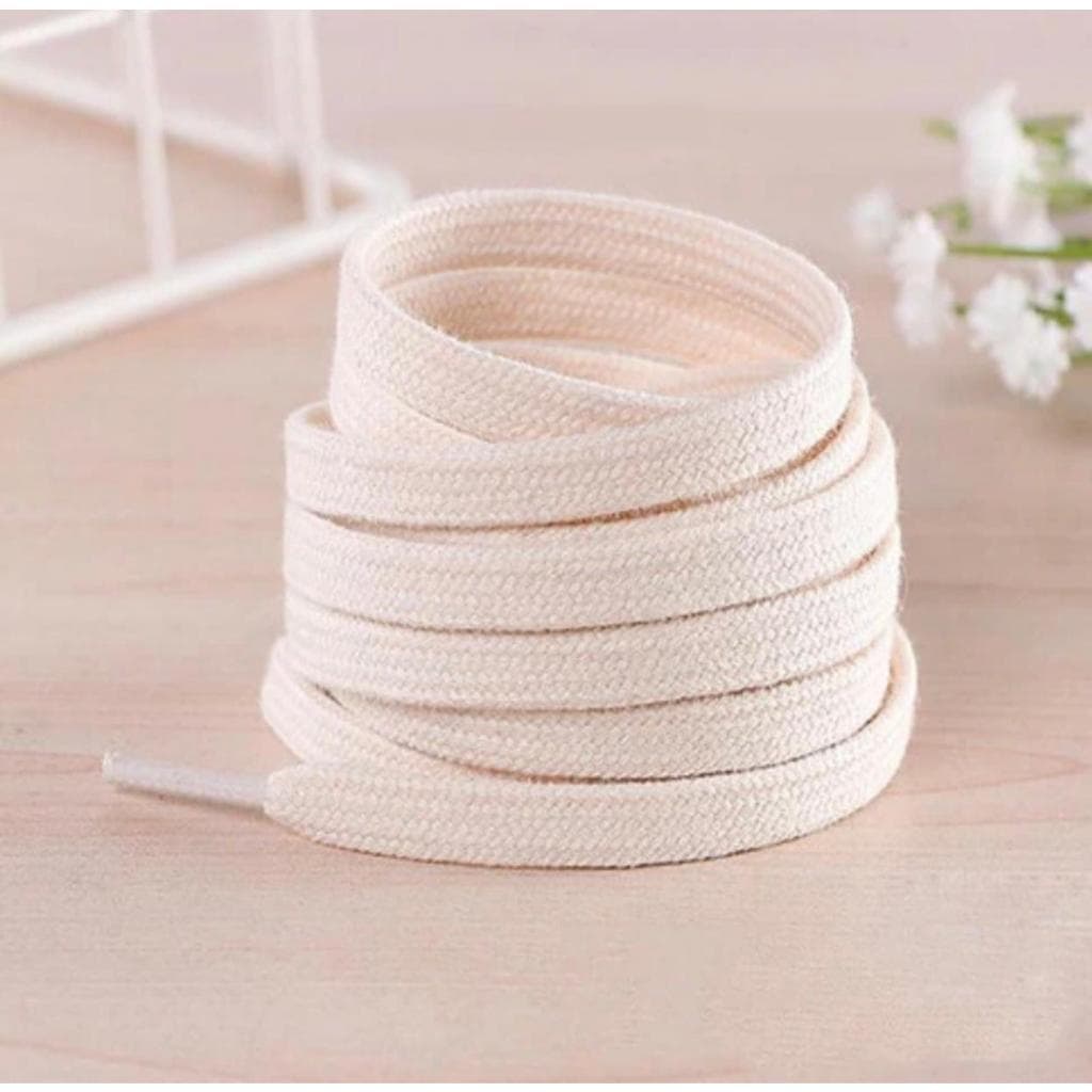 4 Pares De Cadarço Chato Achatado De Algodão De 1,40 Cm ENVIO IMEDIATO PROMOÇÃO