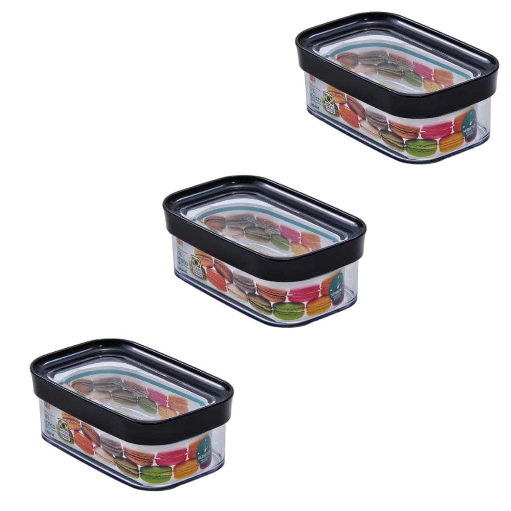 Kit 3 Potinhos Hermético 450ml Lanche Comida Frutas Viagem