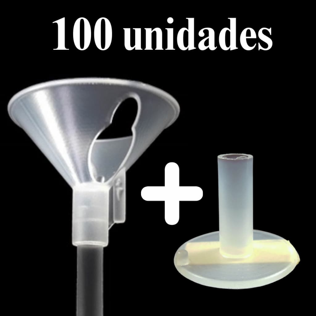 100 Unid Pega Balão Bexiga Bubble 33cm Vareta Suporte haste canudo com base de mesa autoadesiva festa