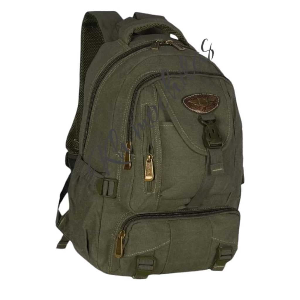 Mochila Lona Super Reforçada Vários Bolsos Keuven Verde