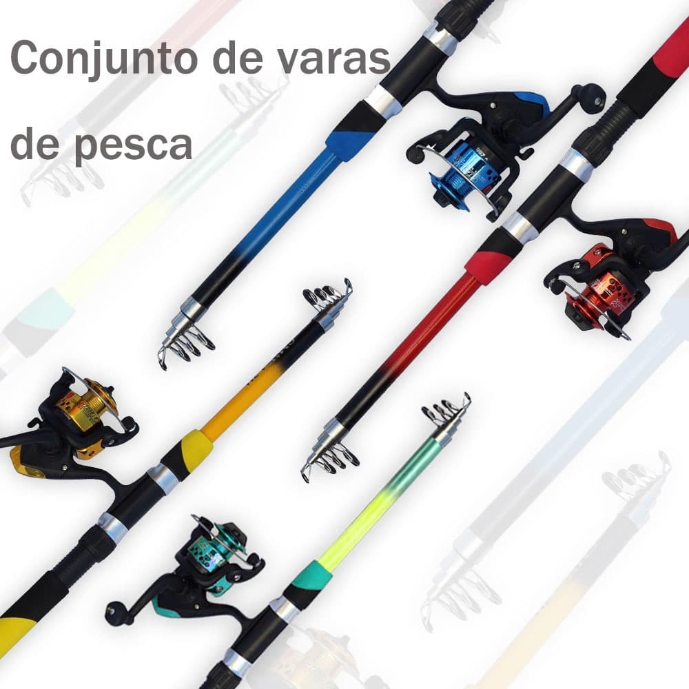Kit de pesca Vara de pesca 1,80 m + molinete Conjunto de molinete de pesca Kit de molinete de pesca