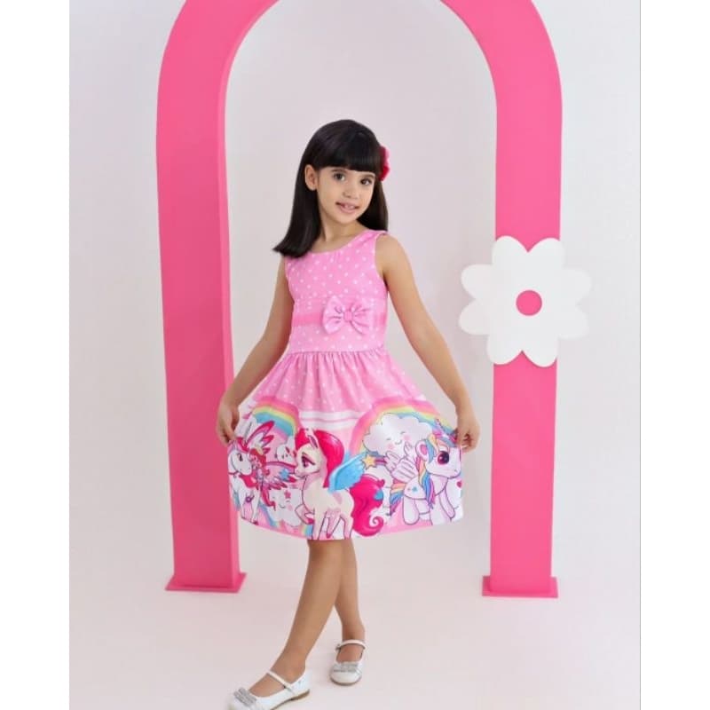 Vestido infantil menina estampa Unicórnio/ Vestido menina Unicórnio