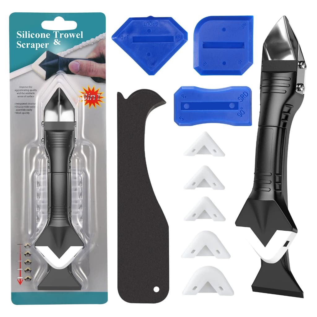 Kit Espátula Raios 9 Peças P/ Rejunte E Silicone Calafetagem