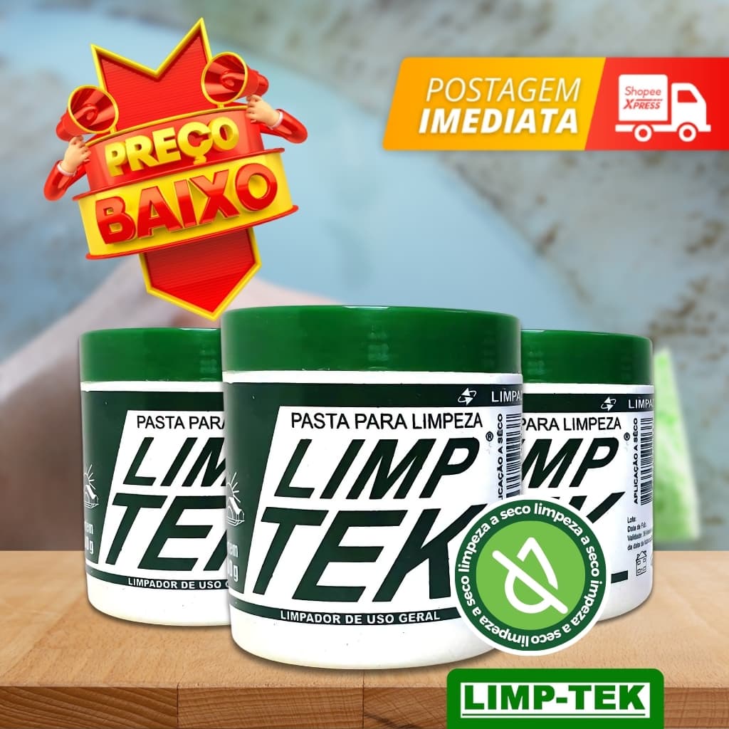 Limp Tek 500g Pasta Para Limpeza Profunda Lavagem A Seco Multiuso Carro Casa Computador