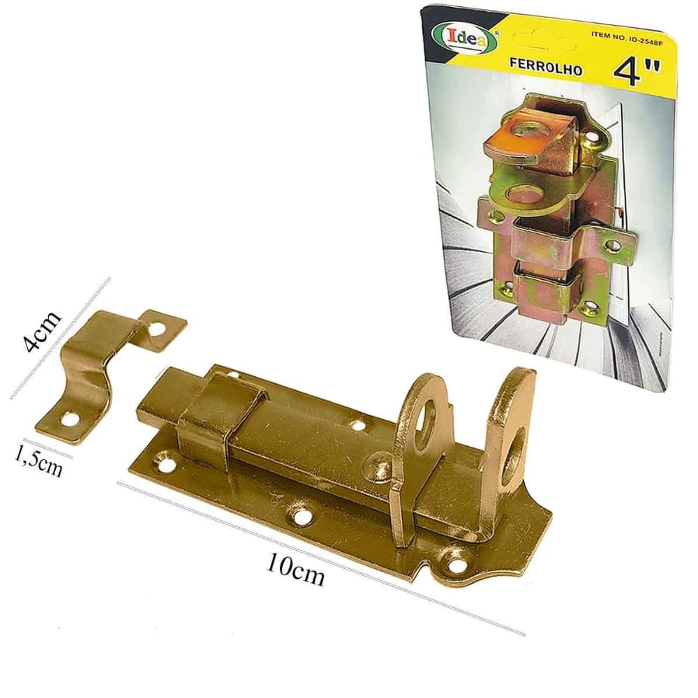 Trinco Chato Ferrolho 4mm de Aço Para Portão Todos Tamanhos Porta Cadeado Com Parafusos