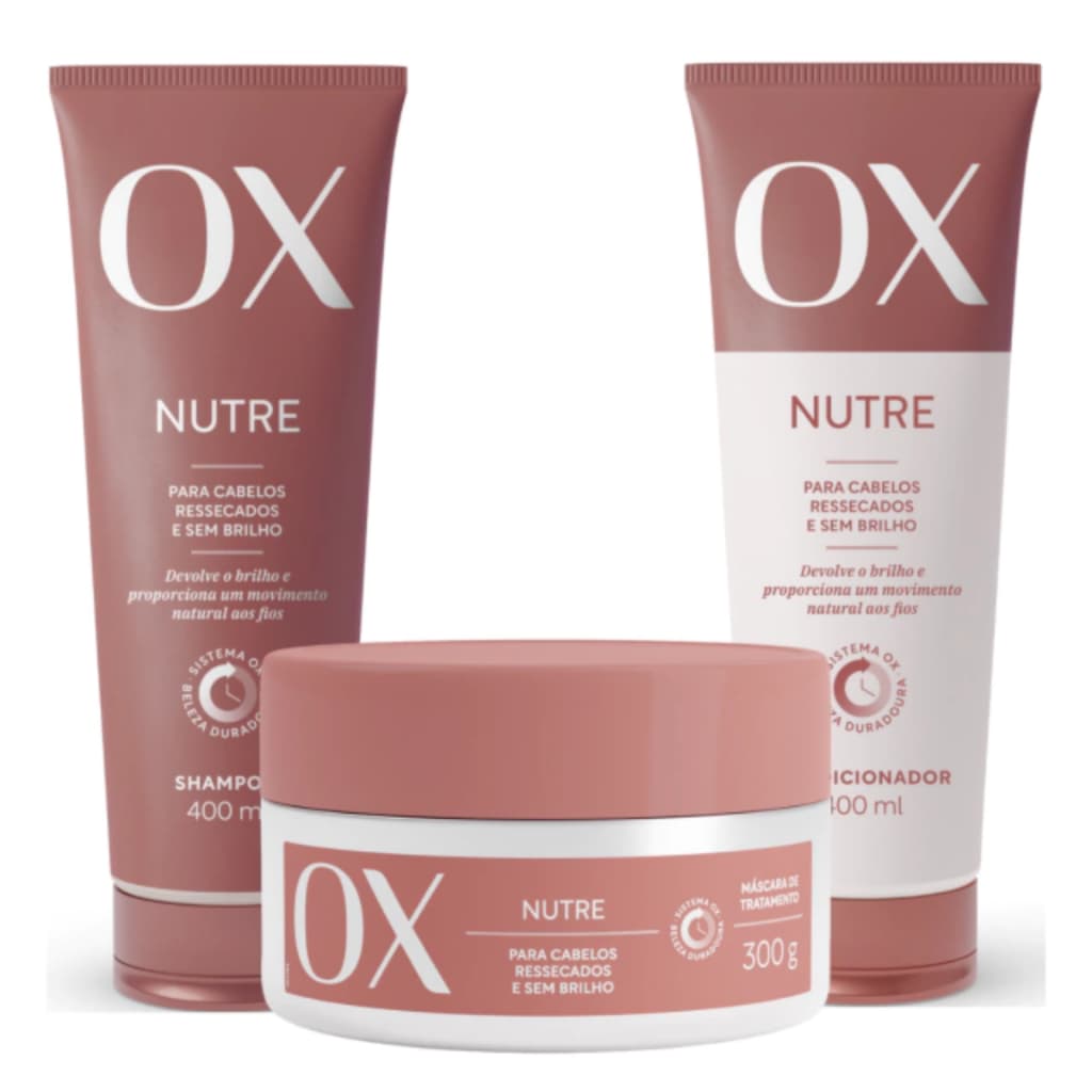 Kit Ox Nutre - Shampoo, Condicionador 400ml e Máscara