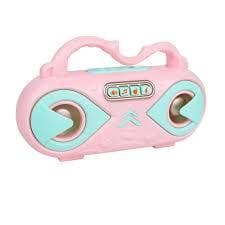 Radio com Microfone Amplificador Popstar Infantil com Musicas e Luzes