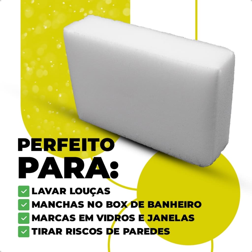 KIT 6 Esponja Magica Para Limpeza Tenis Vidro Parede Inox Pisos