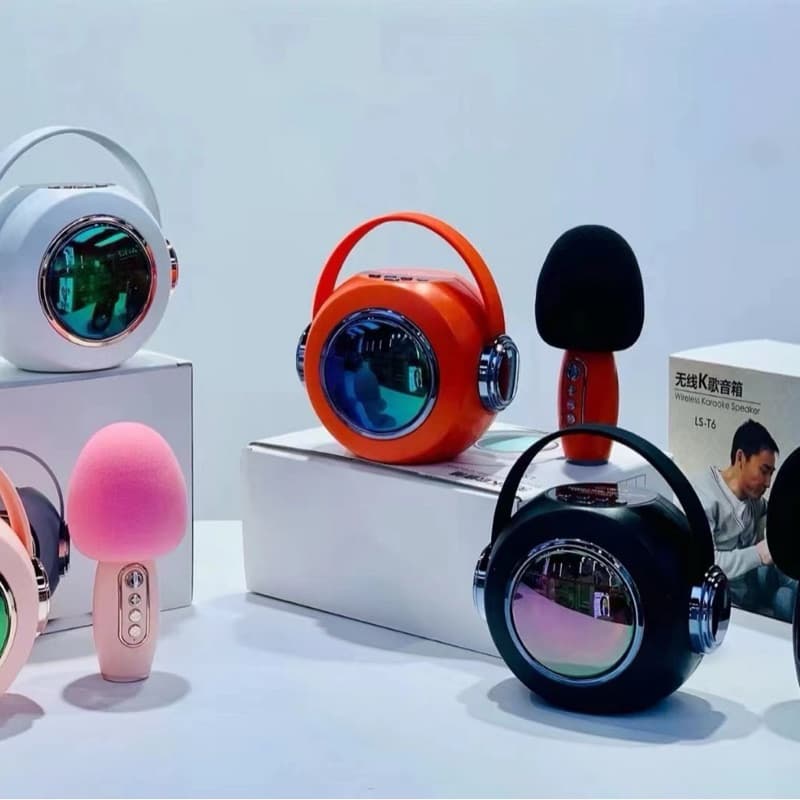 Caixa de som sem fio com microfone Karaokê, Mini Alto-falante Bluetooth portátil 1  Mic