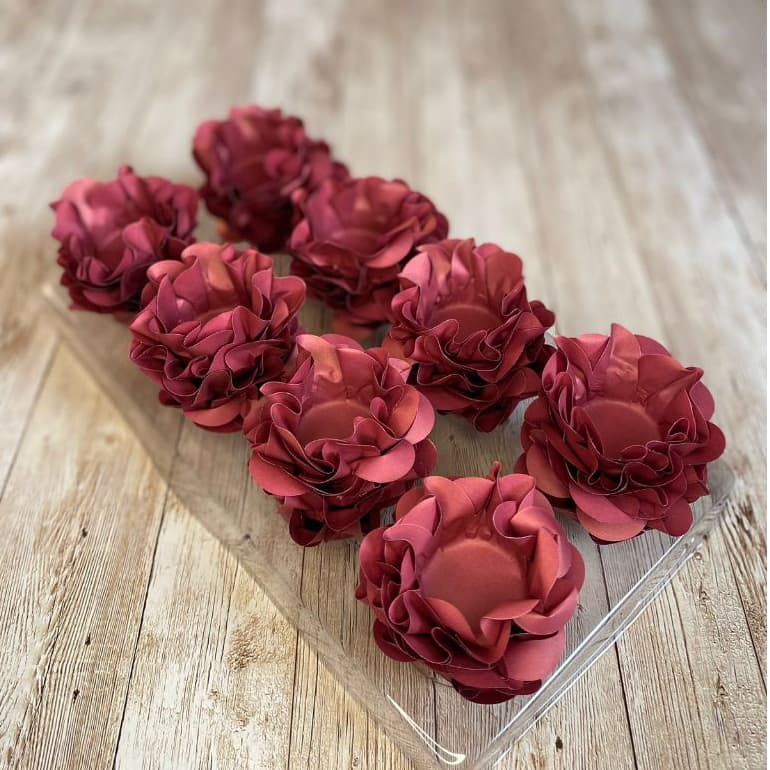80 a 200 forminhas MARSALA para doces finos modelo STYLE flor para casamentos festas