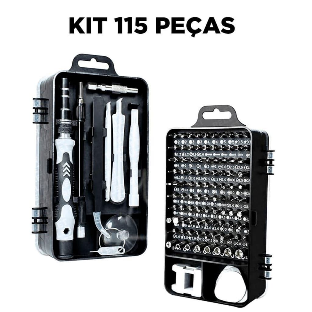 Jogos Chaves De Precisão Kit Com 115 em 1 Jogo Peças Manutenção Reparos Multiuso Celular Ferramentas